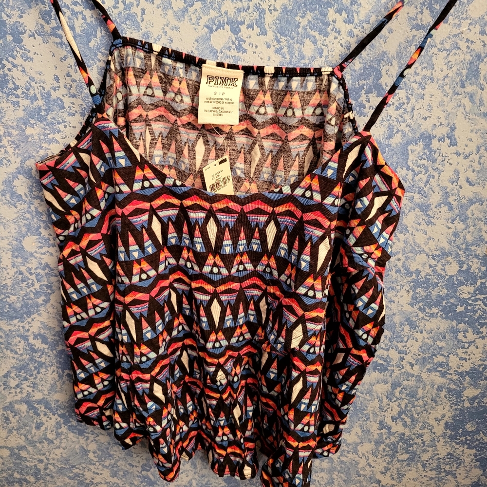 Pink tribal tank top